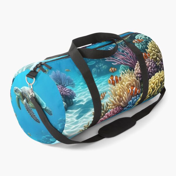 Item preview, Panoramic Underwater Coral Reef Wall Art Print | Sea Turtle & Tropical Fish Canvas | Oil Painting Effect Marine Life Poster | Vibrant Ocean Home Decor designed and sold by SergioMiklos.