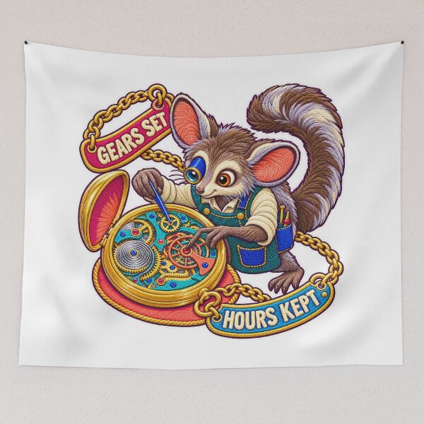 Item preview, Labor Day Aye-Aye Watchmaker – Gears Set Hours Kept designed and sold by Jaani-T.