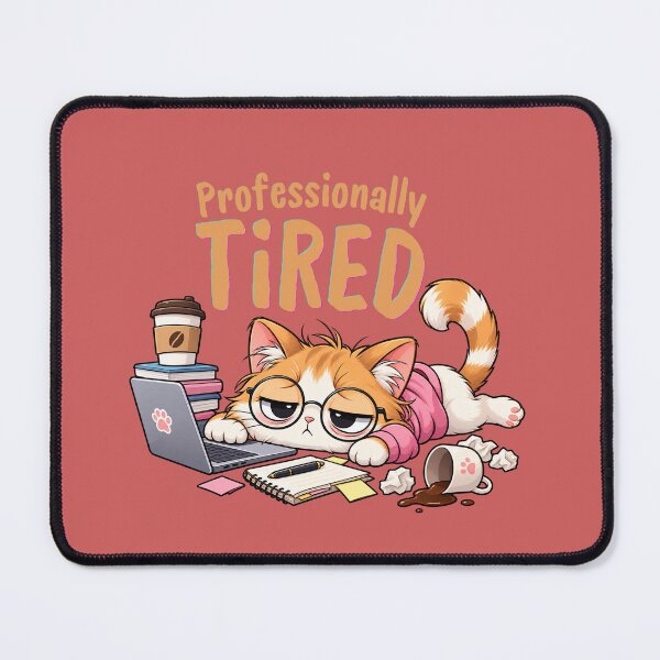 Item preview, Professionally Tired Cat – Relatable Office Humor designed and sold by WallMuseStudio .