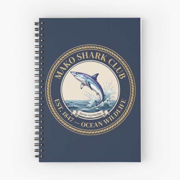Item preview, Mako Shark Club Vintage Badge Ocean Wildlife designed and sold by CalmCapy Co.