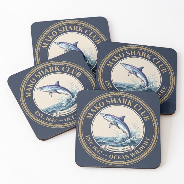 Artikelvorschau, Mako Shark Club Vintage-Abzeichen Meereslebewesen entworfen und verkauft von CalmCapy Co.