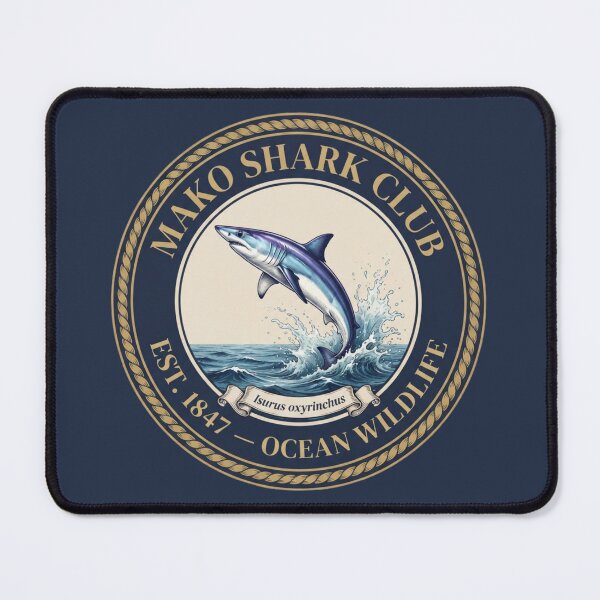 Item preview, Mako Shark Club Vintage Badge Ocean Wildlife designed and sold by CalmCapy Co.