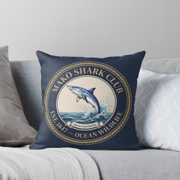 Item preview, Mako Shark Club Vintage Badge Ocean Wildlife designed and sold by CalmCapy Co.