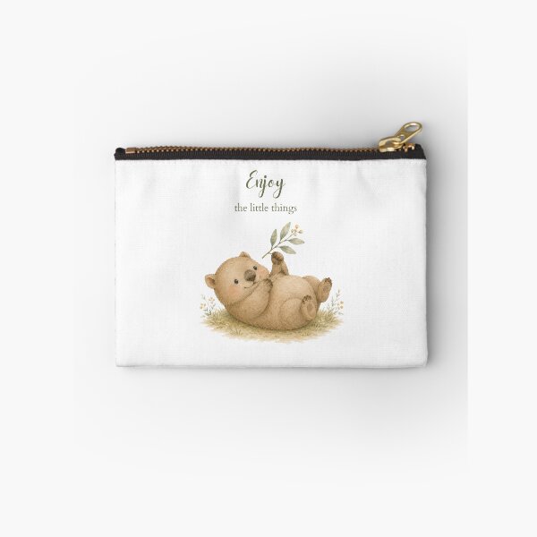 Item preview, Cute Wombat with Enjoy the Little Things Quote designed and sold by Birdsong Blessings.