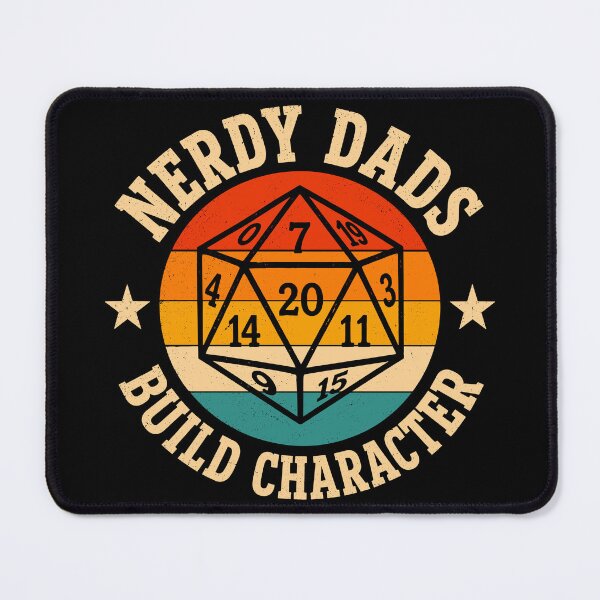 Item preview, D20 Nerdy Dad Build Character Tabletop RPG Gamer designed and sold by gordonbwyashop.