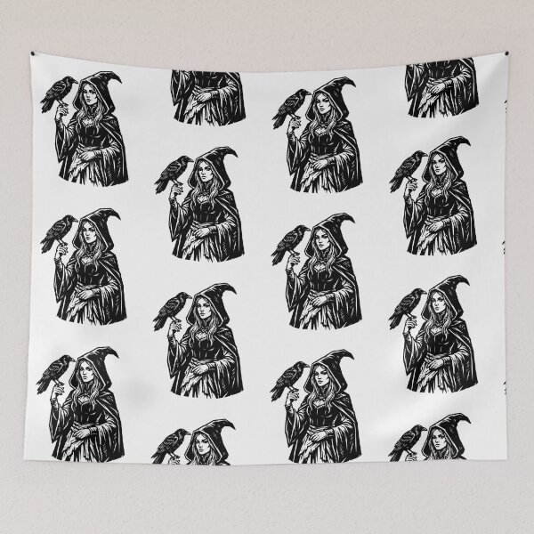 Item preview,  Dark Feminine Gothic Witch and Raven Vintage designed and sold by SOUFIANE1991.