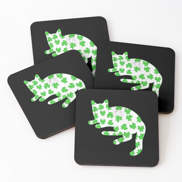 Item preview, Distressed Shamrock Cat St. Patrick's Day Lucky Feline designed and sold by SoyLamderma.