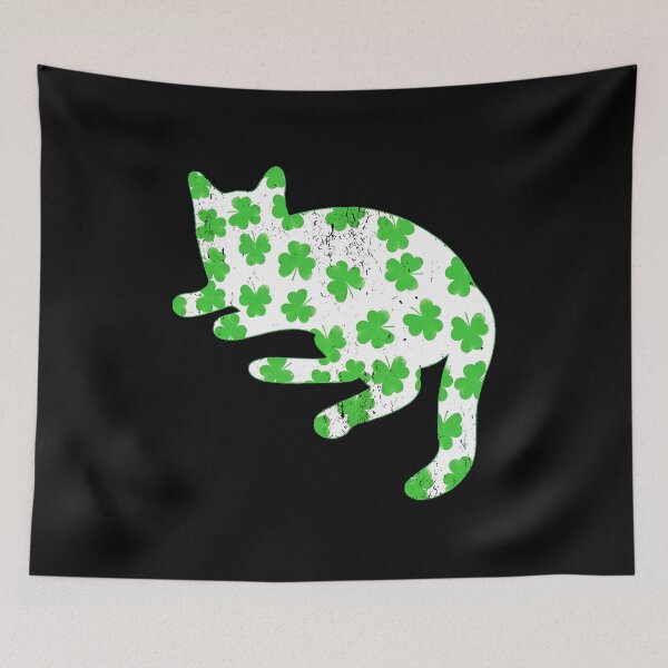 Item preview, Distressed Shamrock Cat St. Patrick's Day Lucky Feline designed and sold by SoyLamderma.