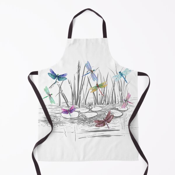 Item preview, Dragonflies Over Lotus Pond Illustration designed and sold by Mazza-mazza.