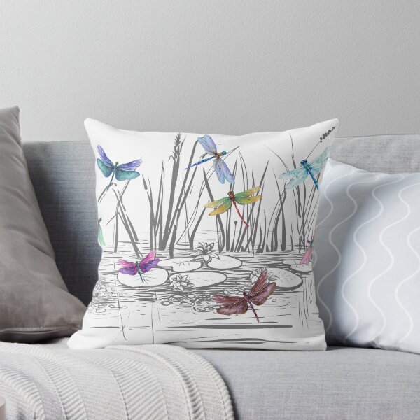Item preview, Dragonflies Over Lotus Pond Illustration designed and sold by Mazza-mazza.