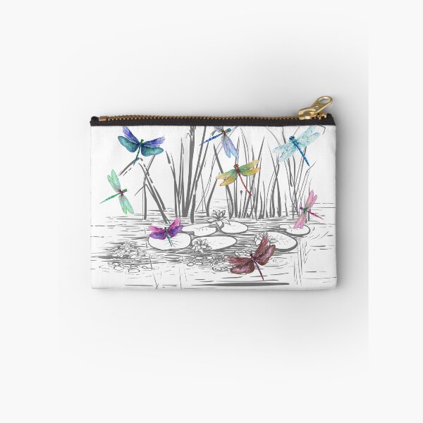 Item preview, Dragonflies Over Lotus Pond Illustration designed and sold by Mazza-mazza.