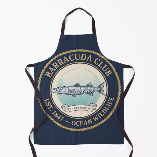 Item preview, Barracuda Club Vintage Badge Ocean Wildlife Art designed and sold by CalmCapy Co.