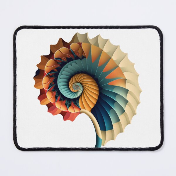 Item preview, Fanned Nautilus in Coral and Teal designed and sold by RAGANADesign.