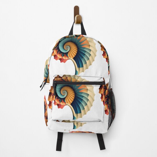 Item preview, Fanned Nautilus in Coral and Teal designed and sold by RAGANADesign.
