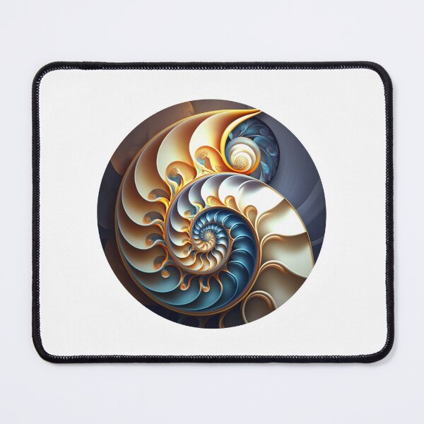 Item preview, Blue and Gold Nautilus in a Circle designed and sold by RAGANADesign.