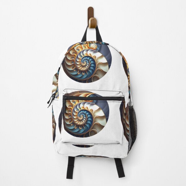 Item preview, Blue and Gold Nautilus in a Circle designed and sold by RAGANADesign.