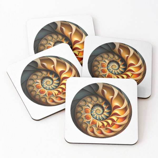 Item preview, Golden Spiral with Amber Bubbles designed and sold by RAGANADesign.
