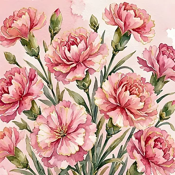 Artwork thumbnail, Carnations  by GraphicsClub