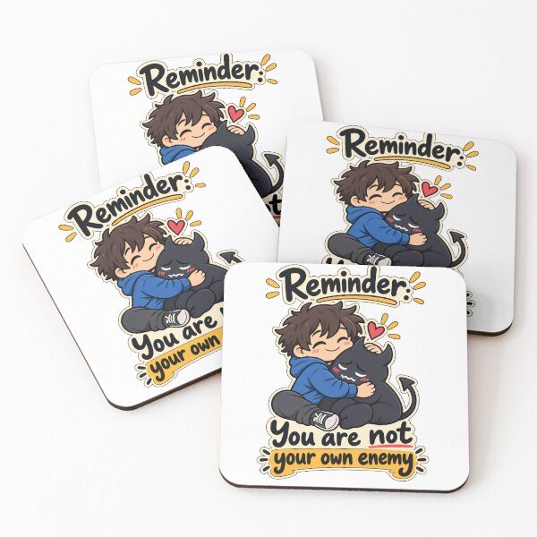 Item preview, Reminder You Are Not Your Own Enemy - Cute Inner Demon Mental Health Quote designed and sold by RaulWeirdAndFun.
