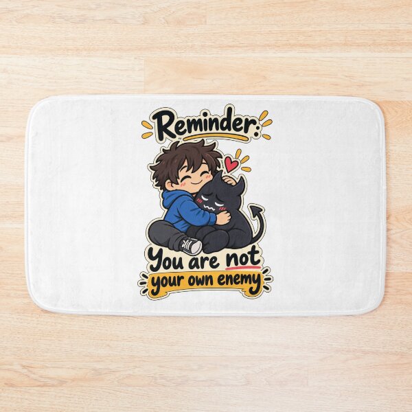 Item preview, Reminder You Are Not Your Own Enemy - Cute Inner Demon Mental Health Quote designed and sold by RaulWeirdAndFun.