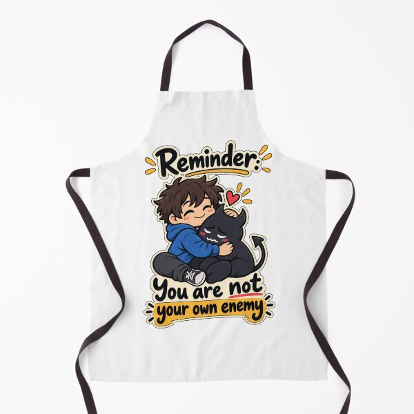 Item preview, Reminder You Are Not Your Own Enemy - Cute Inner Demon Mental Health Quote designed and sold by RaulWeirdAndFun.