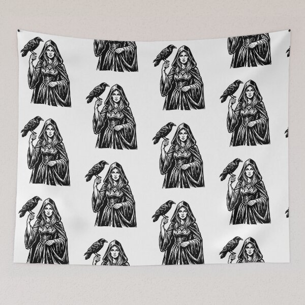 Item preview, Dark Feminine Gothic Witch and Raven Vintage designed and sold by SOUFIANE1991.