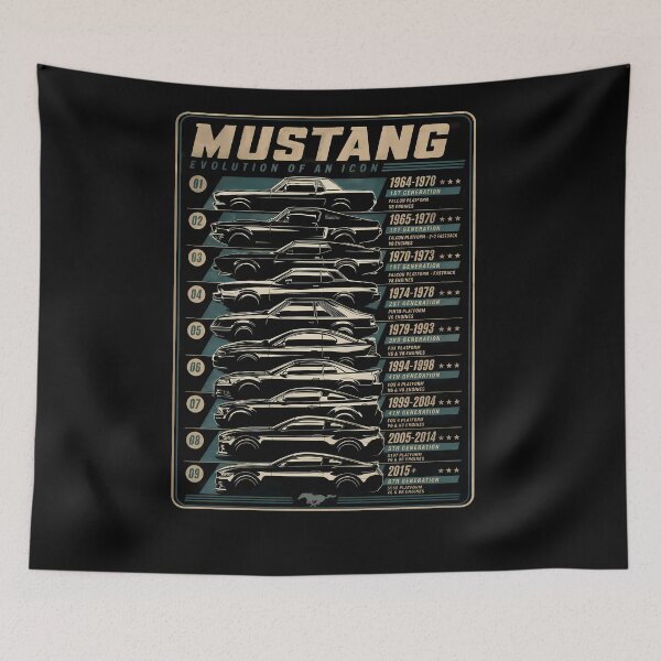 Item preview, Mustang History Silhouette Retro Generation Vintage Models designed and sold by FernaRoje.