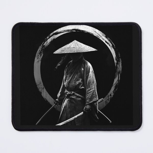 Item preview, Shadow Ronin Samurai with Katana and Enso Circle Japanese Warrior Art designed and sold by inkoutninja.