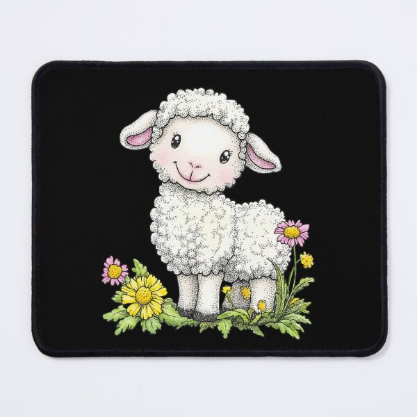 Item preview, Cute Lamb with Wildflowers designed and sold by sreabby.