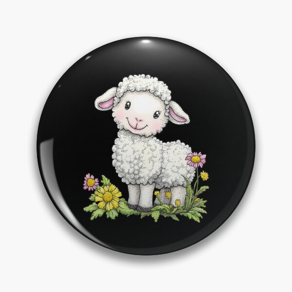 Item preview, Cute Lamb with Wildflowers designed and sold by sreabby.