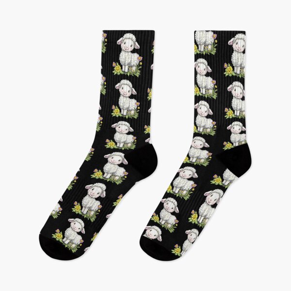 Item preview, Cute Lamb with Wildflowers designed and sold by sreabby.