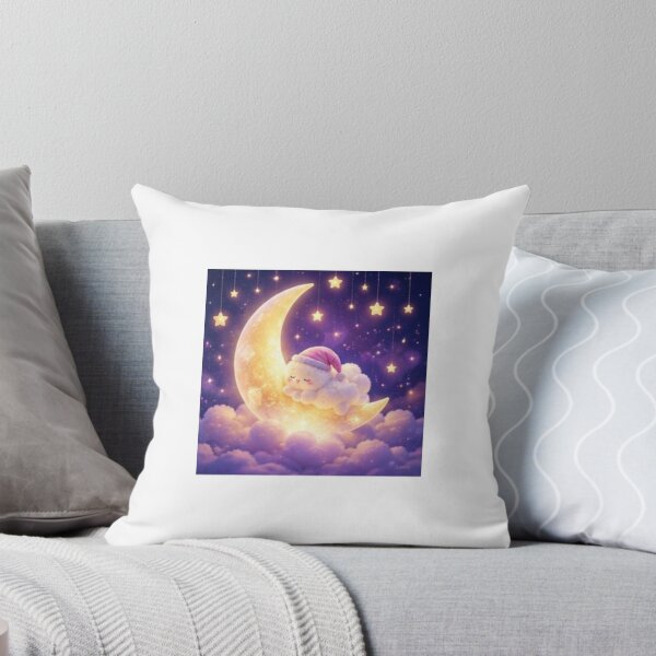 Item preview, Sleeping Baby on Crescent Moon Clouds designed and sold by ThilankaDesign.