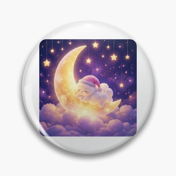 Item preview, Sleeping Baby on Crescent Moon Clouds designed and sold by ThilankaDesign.