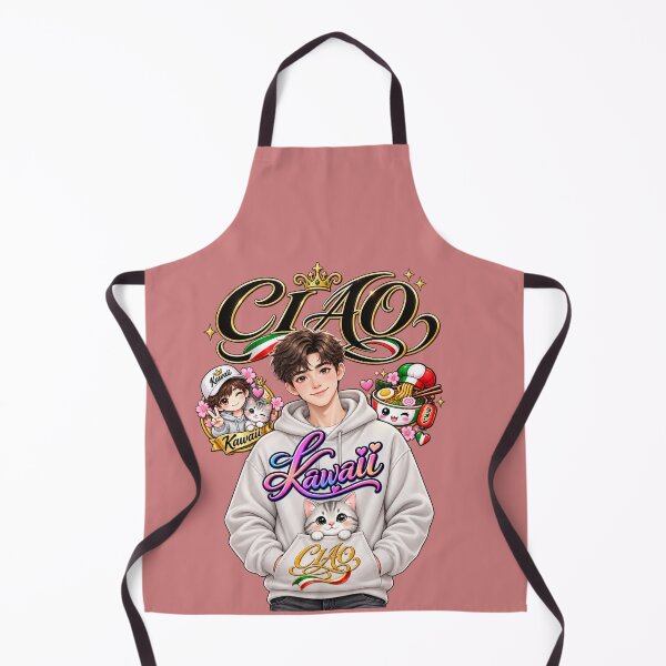 Item preview, Ciao Kawaii – Italy Japan Cute Cat & Anime Friendship Design designed and sold by The Kawaii Forge.