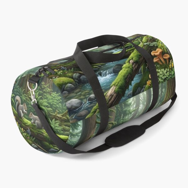 Item preview, Panoramic Enchanted Forest Wildlife Wall Art Print | Owl, Squirrels & Frog Stream Canvas | Oil Painting Effect Redwood Woodland Poster | Nature Home Decor designed and sold by SergioMiklos.