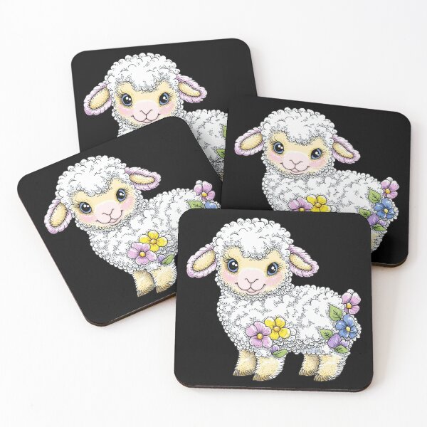 Item preview, Cute Lamb with Flowers designed and sold by sreabby.