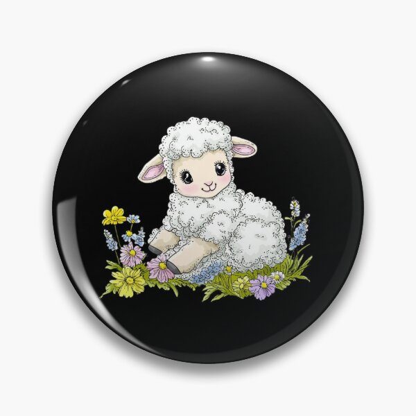 Item preview, Cute Lamb with Flowers designed and sold by sreabby.