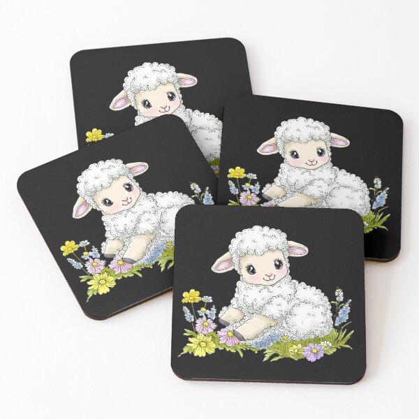 Item preview, Cute Lamb with Flowers designed and sold by sreabby.