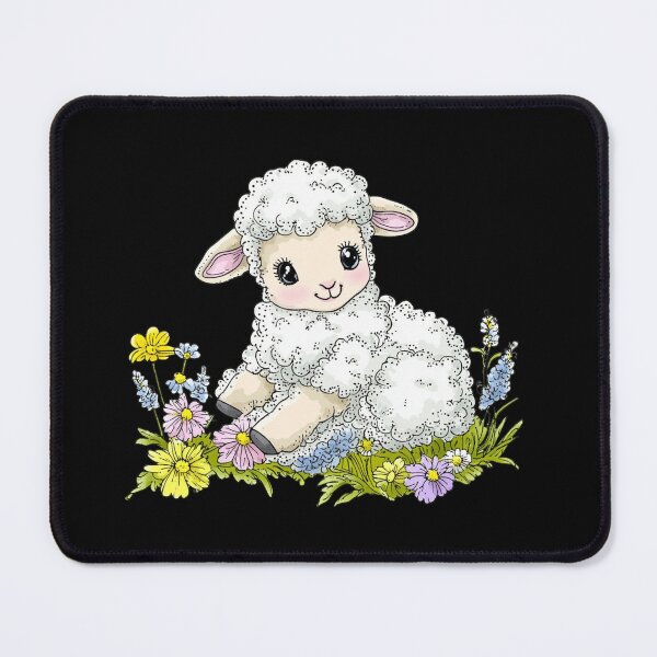 Item preview, Cute Lamb with Flowers designed and sold by sreabby.