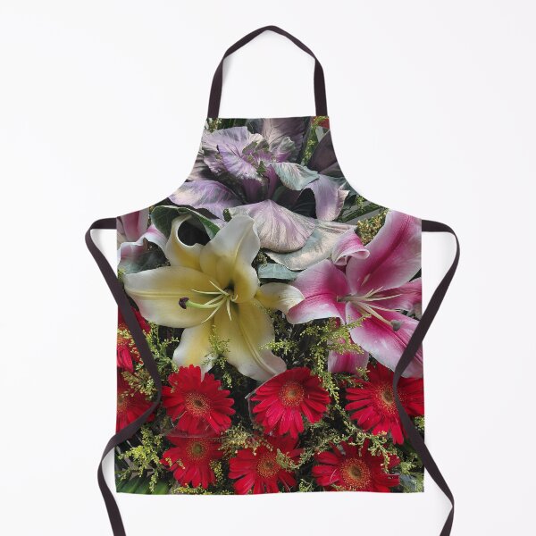Item preview, Vibrant Floral Arrangement – Mixed Lilies and Red Daisies Photography designed and sold by pbchan.