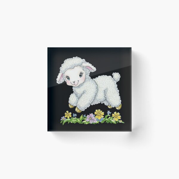 Item preview, Cute Lamb Frolicking in Flowers designed and sold by sreabby.