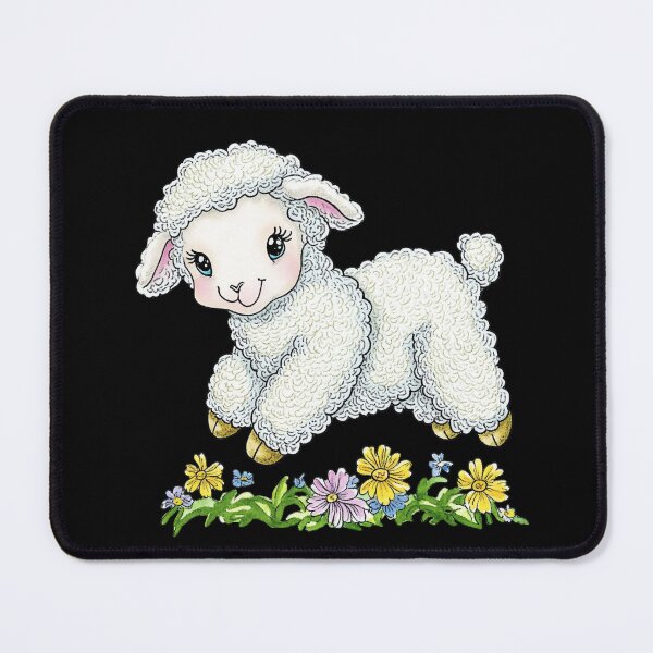 Item preview, Cute Lamb Frolicking in Flowers designed and sold by sreabby.