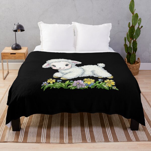 Item preview, Cute Lamb Frolicking in Flowers designed and sold by sreabby.