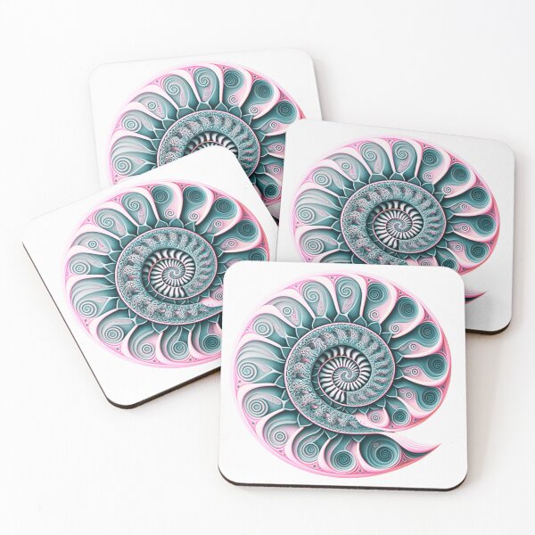Item preview, Pale Pink and Teal Fractal Spiral designed and sold by RAGANADesign.