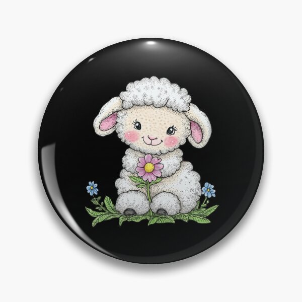 Item preview, Adorable Lamb with Flowers designed and sold by sreabby.