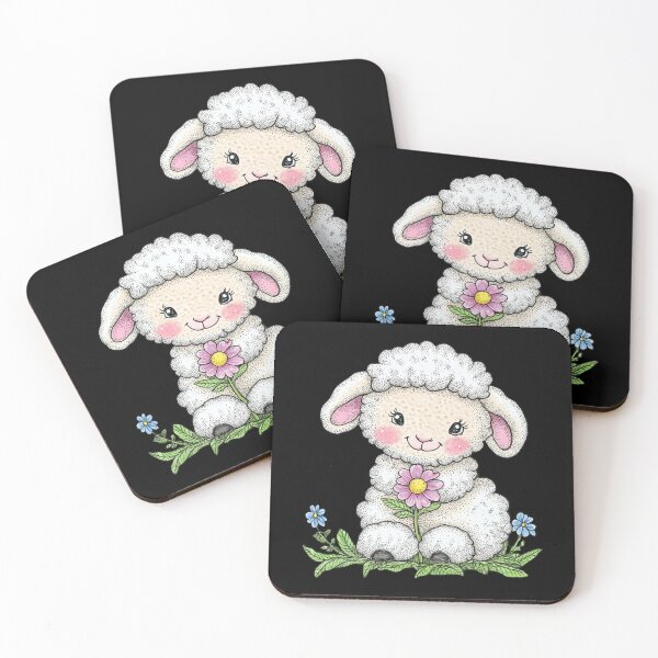 Item preview, Adorable Lamb with Flowers designed and sold by sreabby.