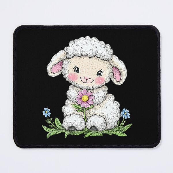 Item preview, Adorable Lamb with Flowers designed and sold by sreabby.