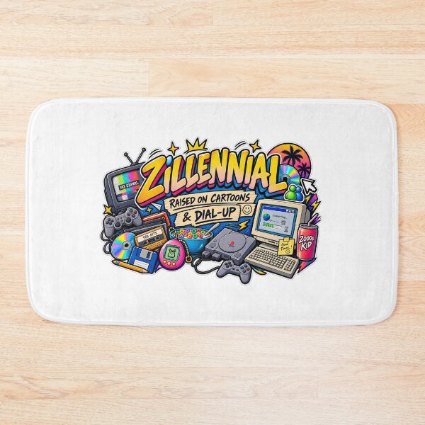 Item preview, Zillennial Raised on Cartoons & Dial-Up | 90s 2000s Nostalgia | Y2K Sticker designed and sold by ritach11.