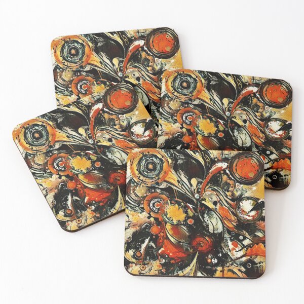 Item preview, Abstract Mechanical Circles in Red, Orange and Black designed and sold by Absractshop4942.