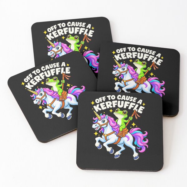 Item preview, Off To Cause A Kerfuffle Frog Unicorn Humor designed and sold by elderberry.